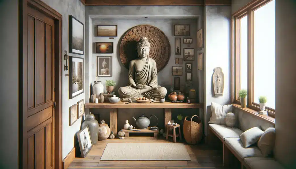 buddha-themed entryway