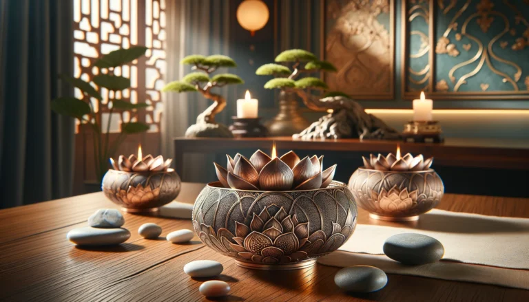 Lotus-Embossed Incense Holders | Elegant Decor